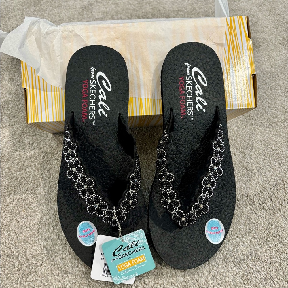 Skechers Women's Black Beaded Sandals